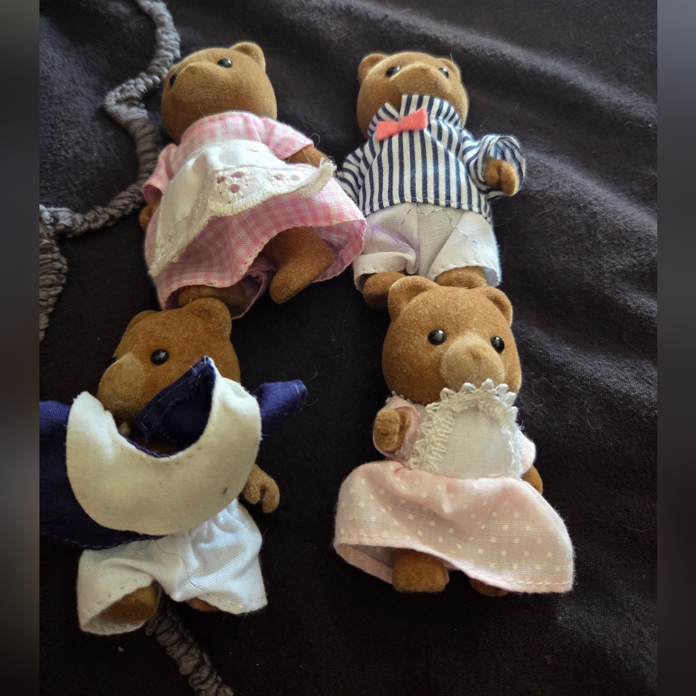 Vintage Sylvanian Families Marmalade Bear Family